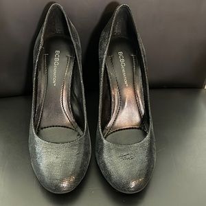 BCBG snake print platform heels